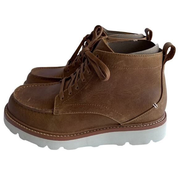 LABEL Go-to Moc Boot Men\'s Size 9 M Brown Leather Ankle Lace Up Vibram Sole main image 5